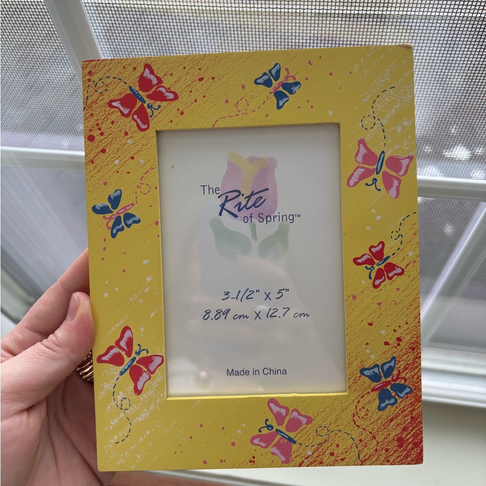 Colorful Butterfly Yellow Picture Frame